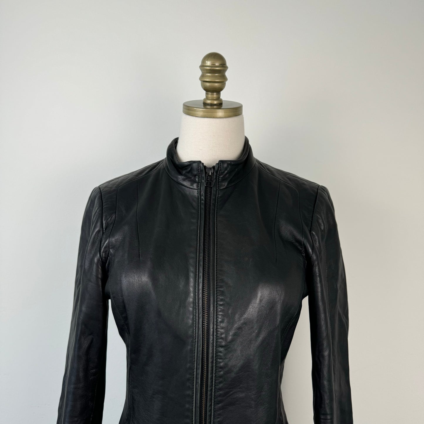 Danier Fitted Black Genuine Leather Jacket