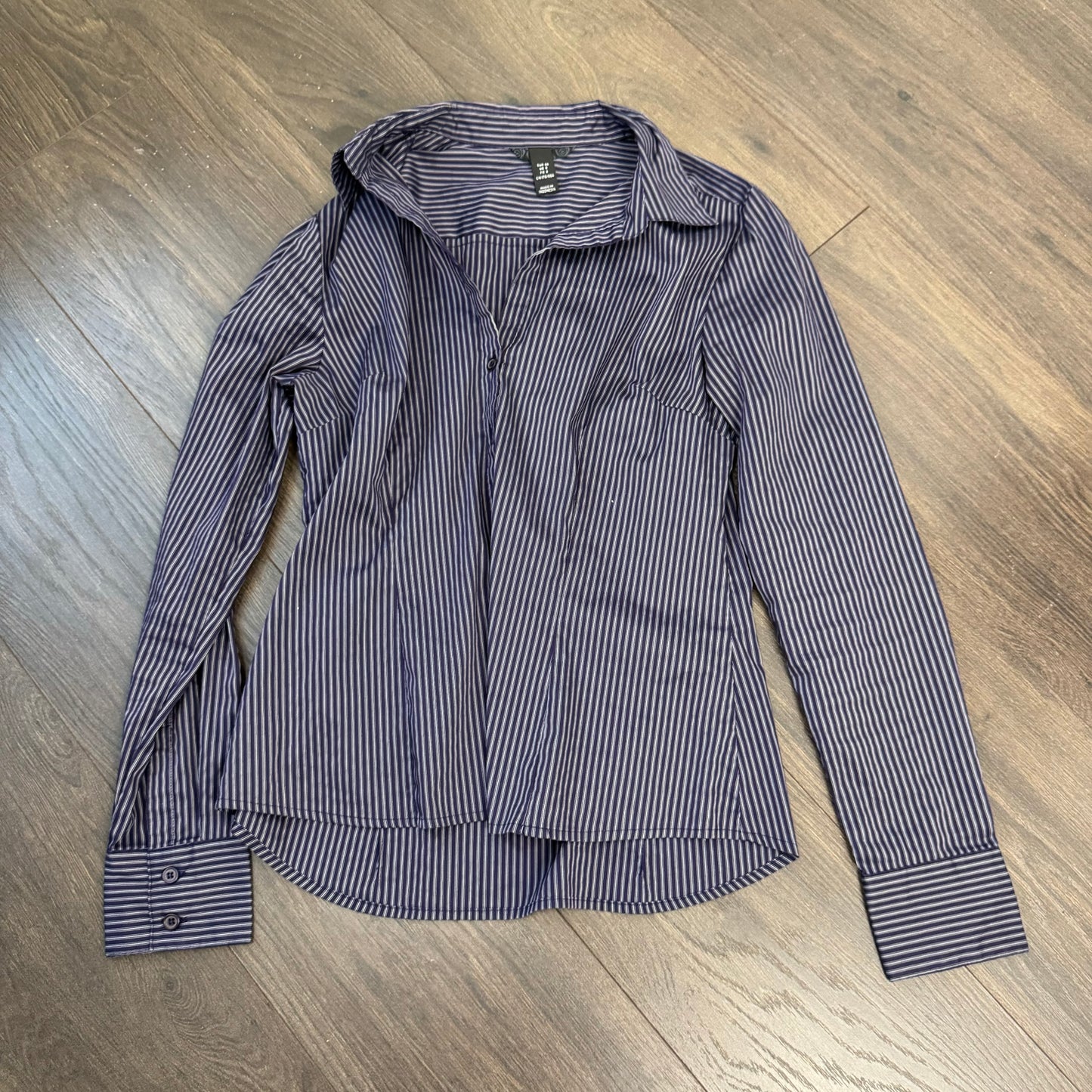 Purple Striped Button Up Shirt