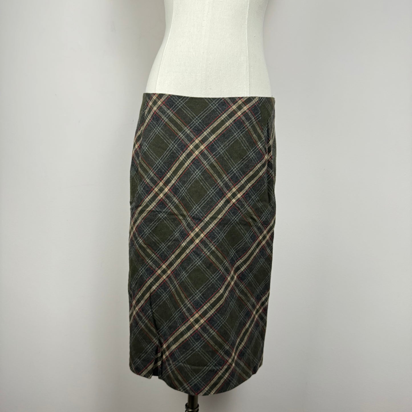 Vintage Plaid Midi Skirt