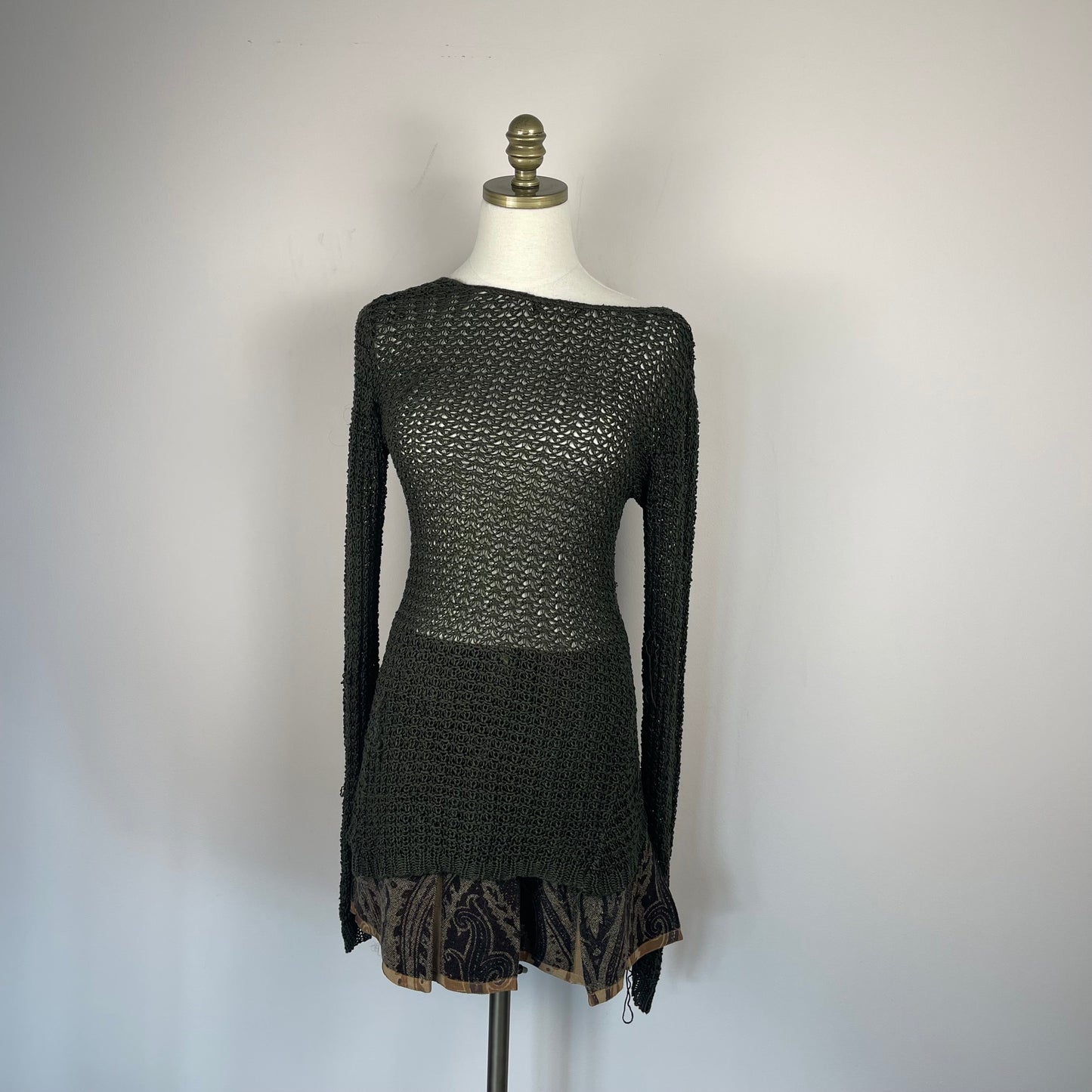 Open Knit Mesh Crochet Sweater