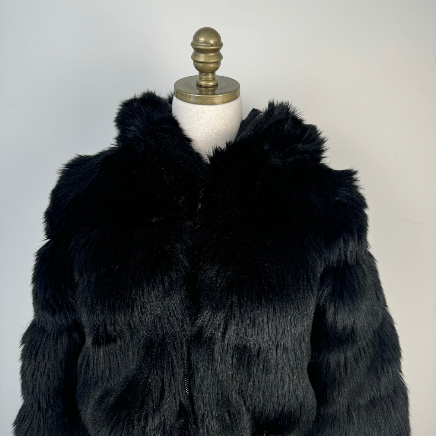 Black Faux Fur Cropped Jacket