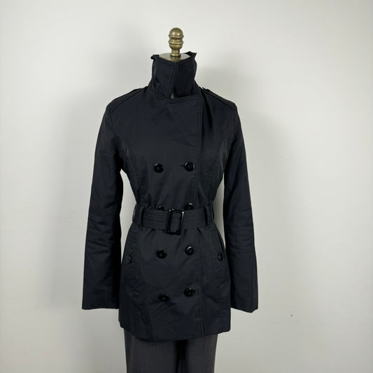 Black Double Breasted Trench Coat