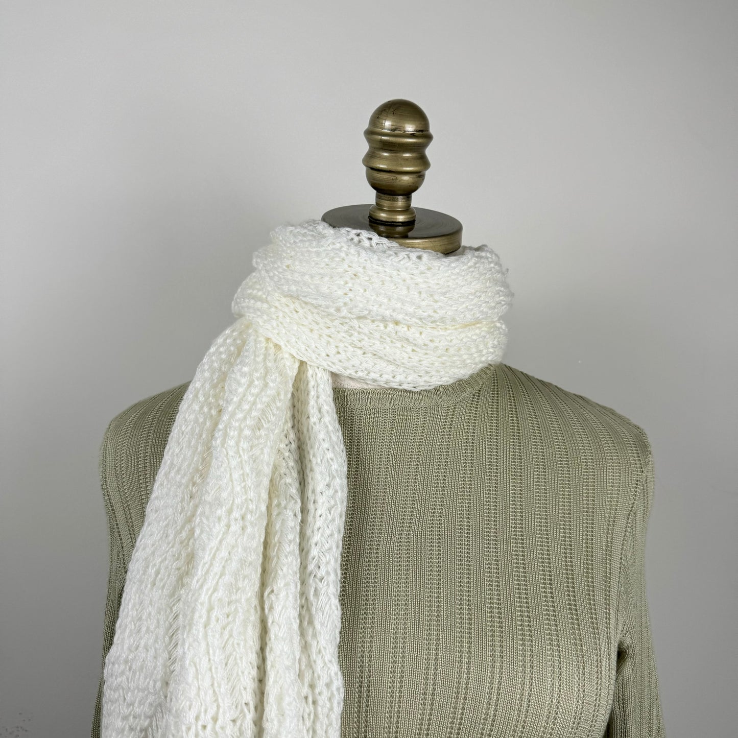 Cream Chunky Knit Scarf