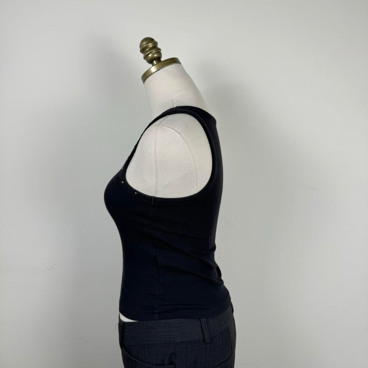 Grey Studded Knit Tank