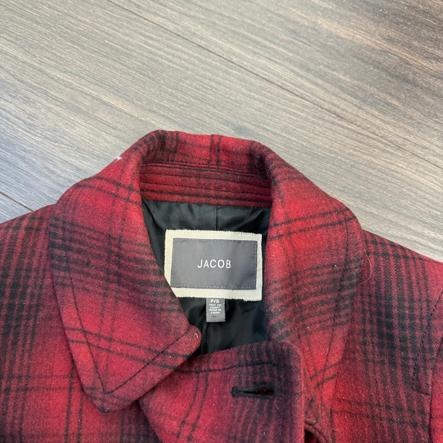 Wool Plaid Button Up Jacket