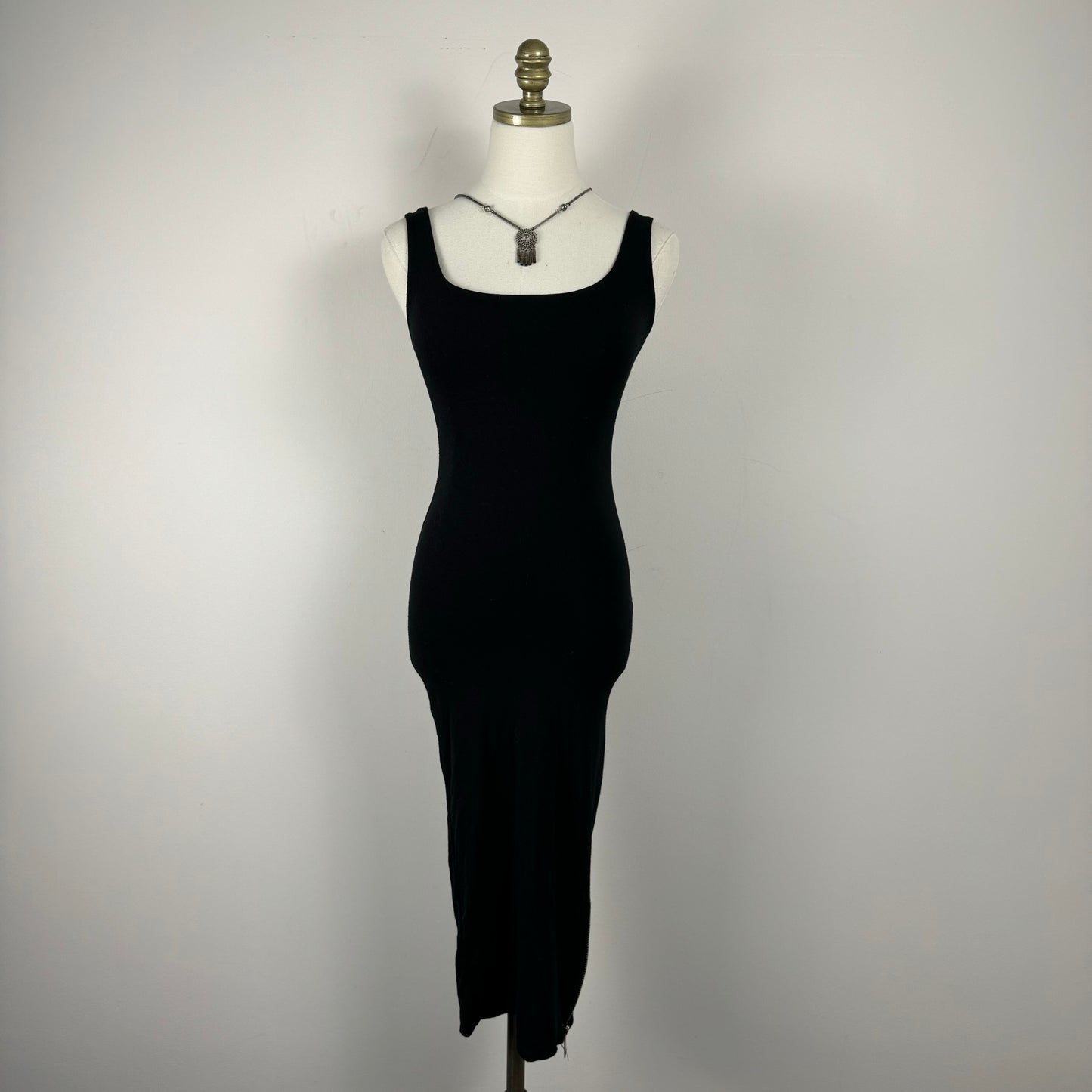 Black Slinky Bodycon Maxi Dress