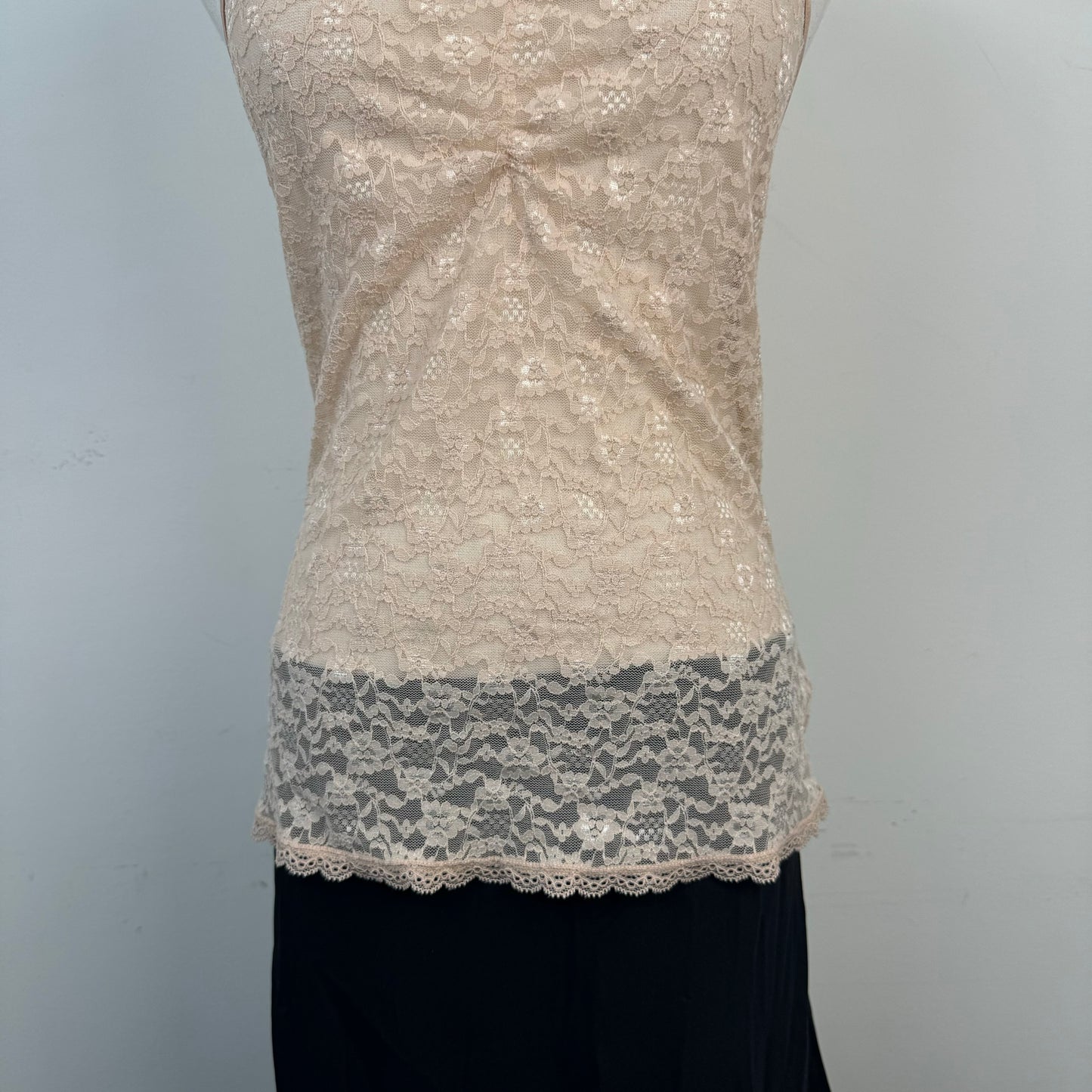 Pink Lace Racer Back Tank Top