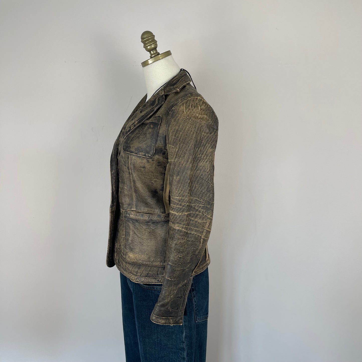 Vintage DKNY Distressed Leather Jacket