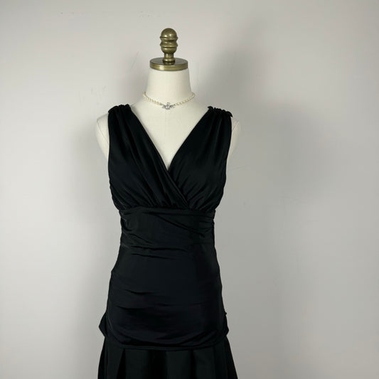 Y2K Black Ruched Sleeveless Top