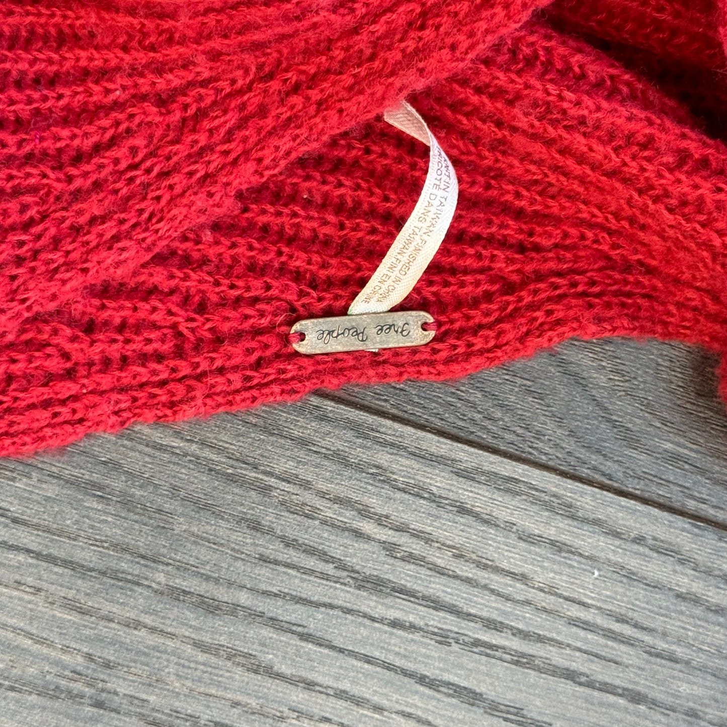 Free People Red Off Shoulder Sweater