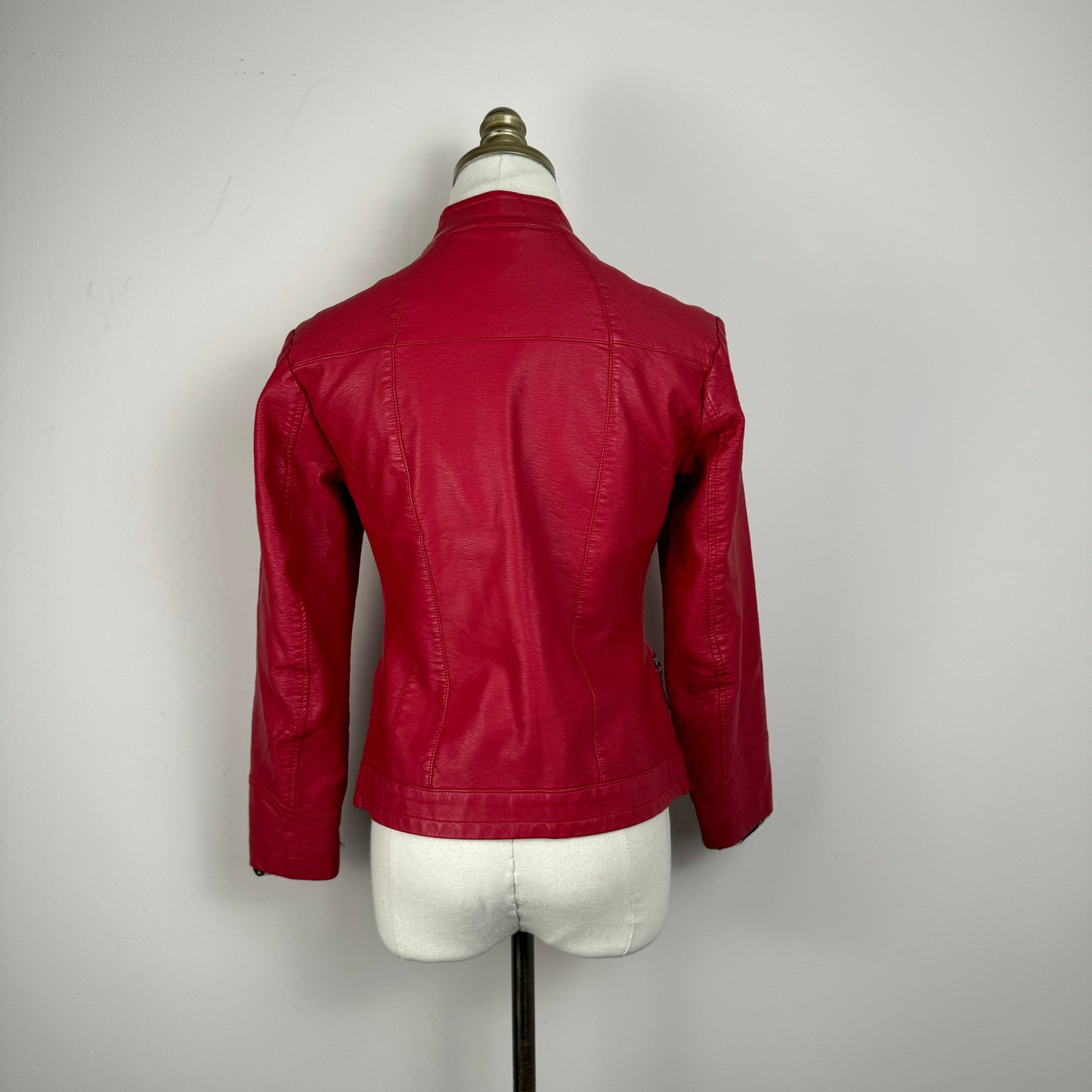 Vintage Red Moto Leather Jacket