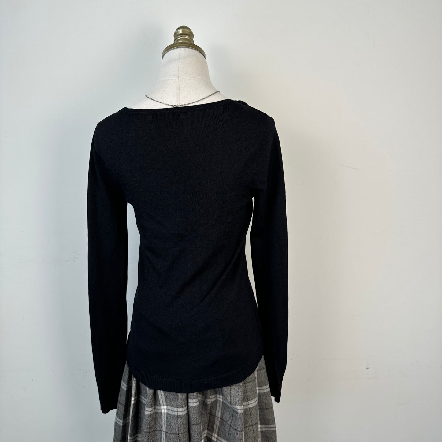 Open Front Cardigan Sheer Chiffon Layer Knit Top