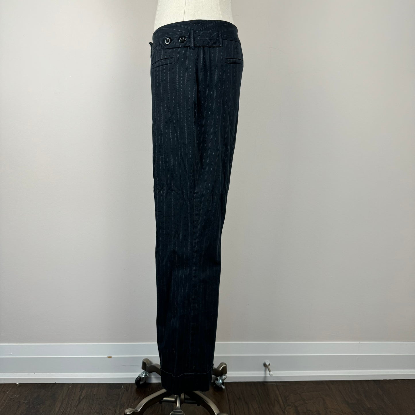 Black Pinstripe Office Siren Trousers