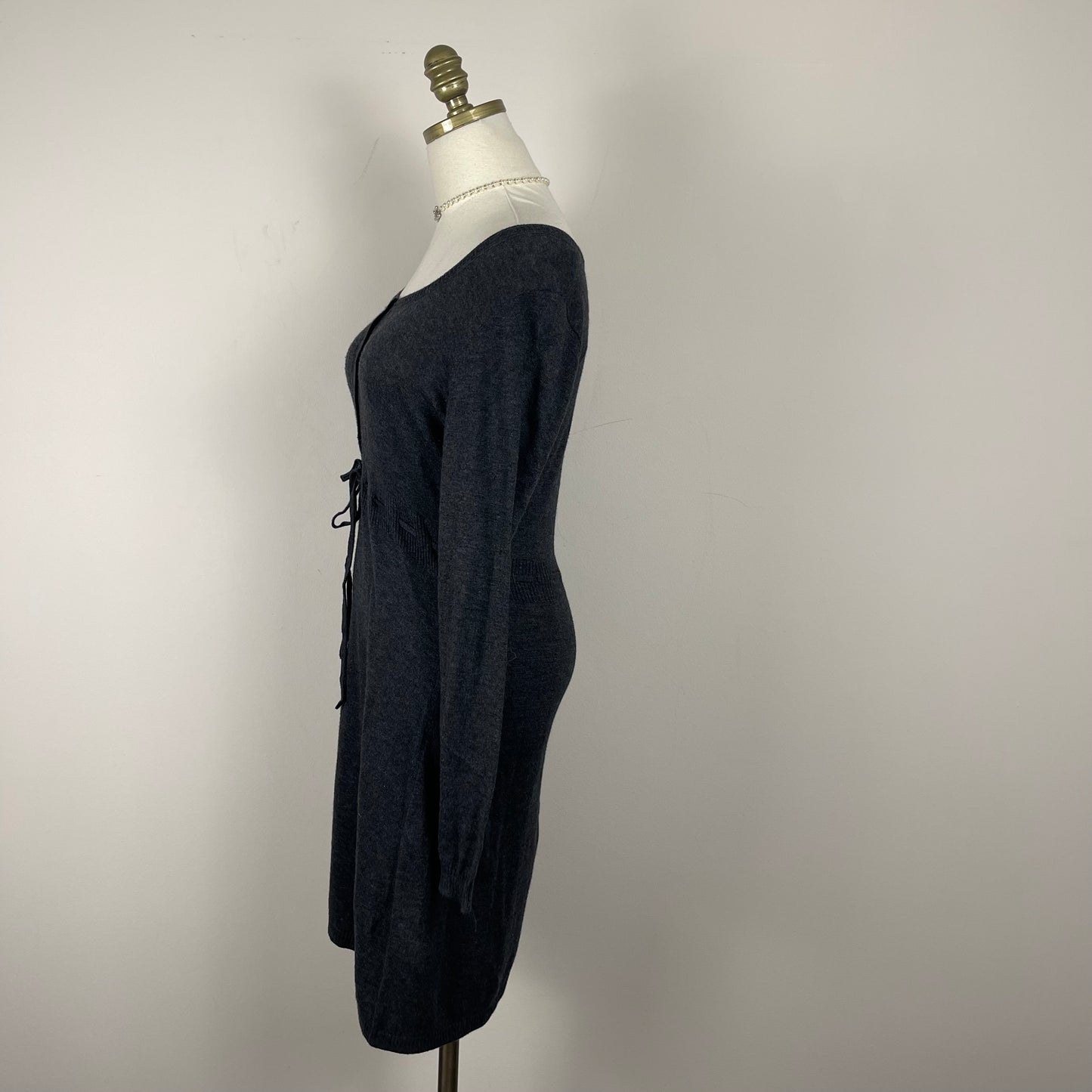 Dark Grey Dainty Coquette Knit Dress