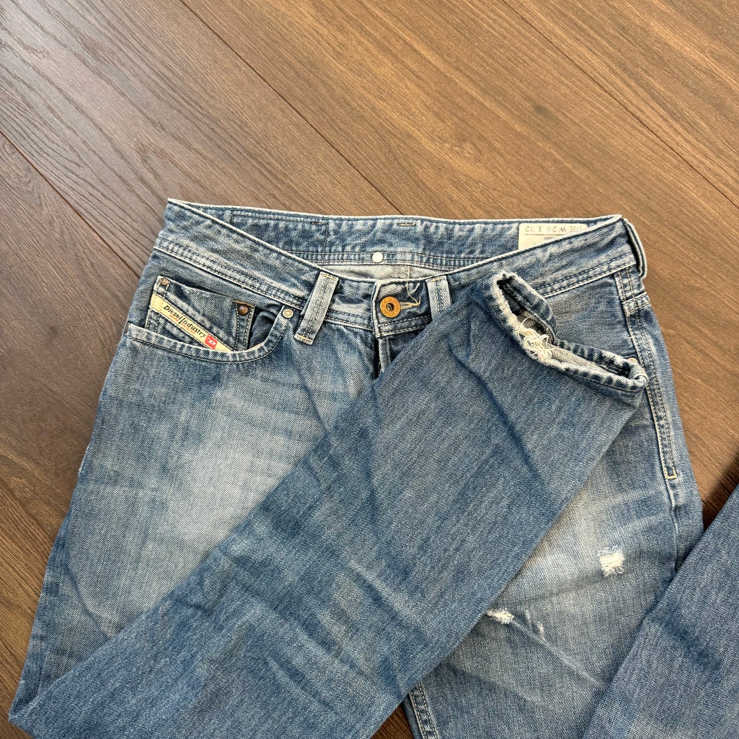 Diesel Distressed Slim-Straight Cut Jeans