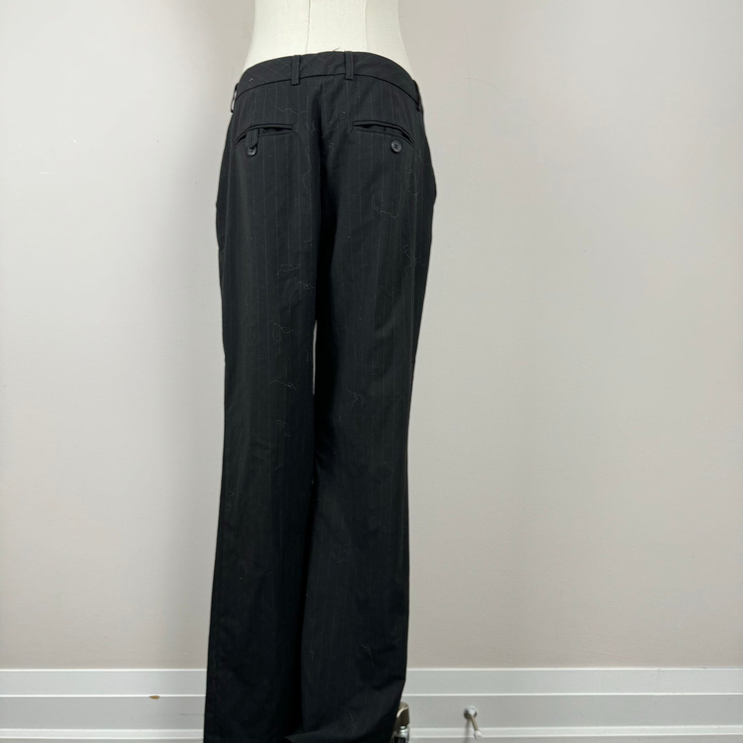 Black Pinstripe Office Siren Trousers