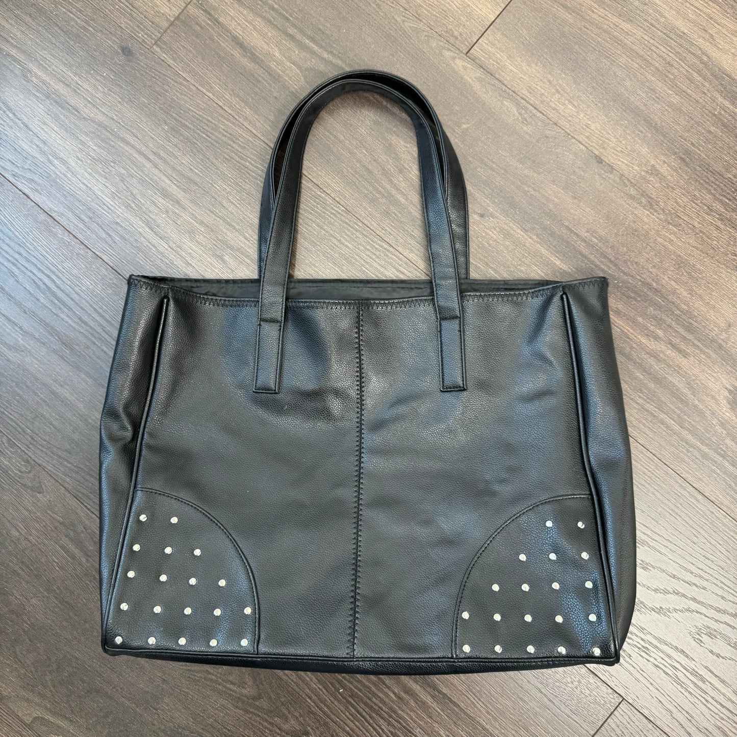 Oversized Black Studded Leather Bag