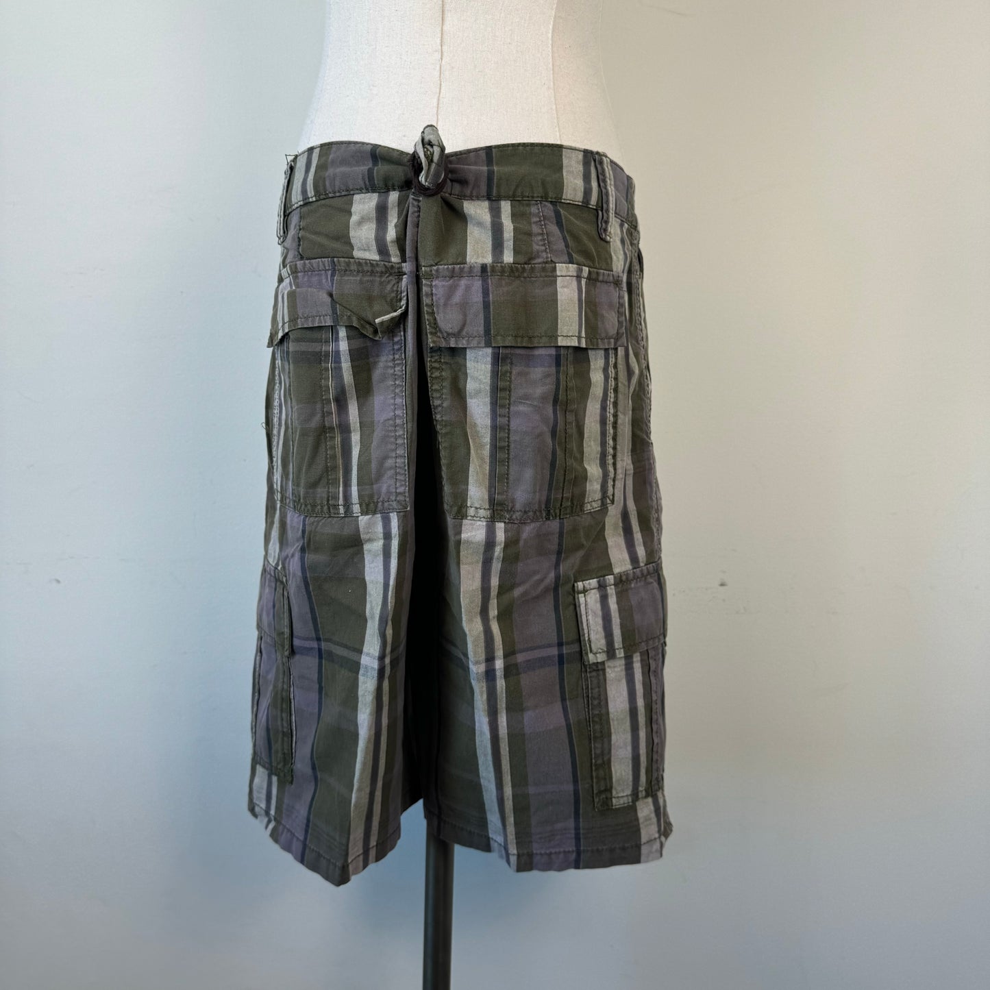 Brown/Olive Plaid Bermuda Shorts