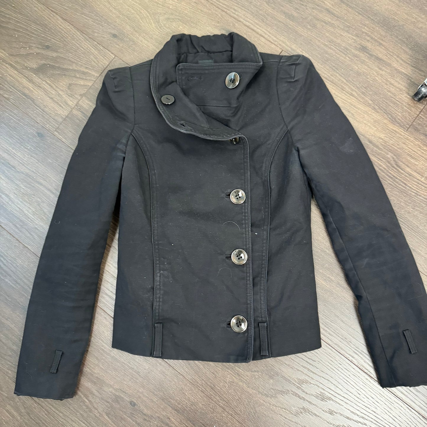 Black Fitted Button Up Jacket