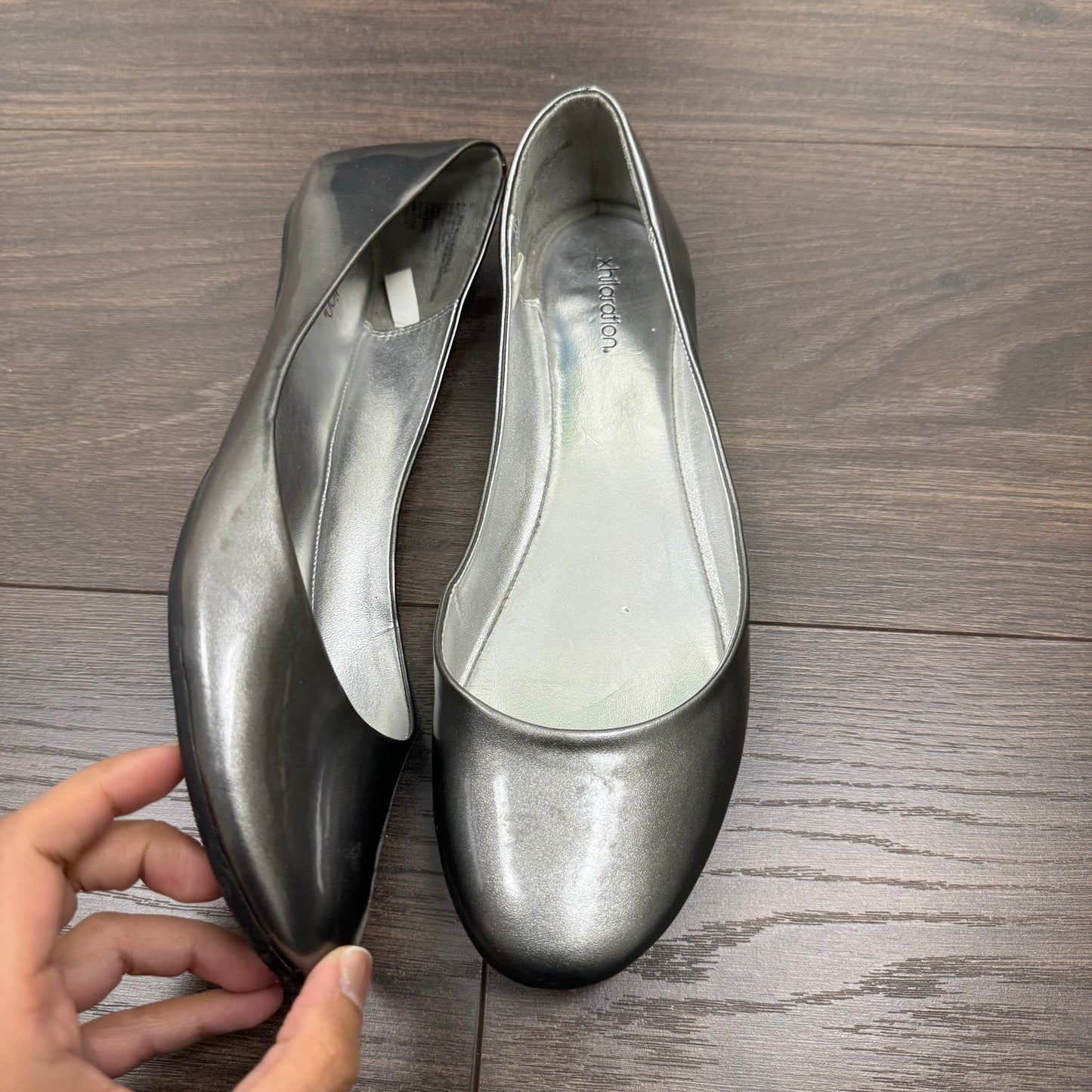 Silver Ballet Flats
