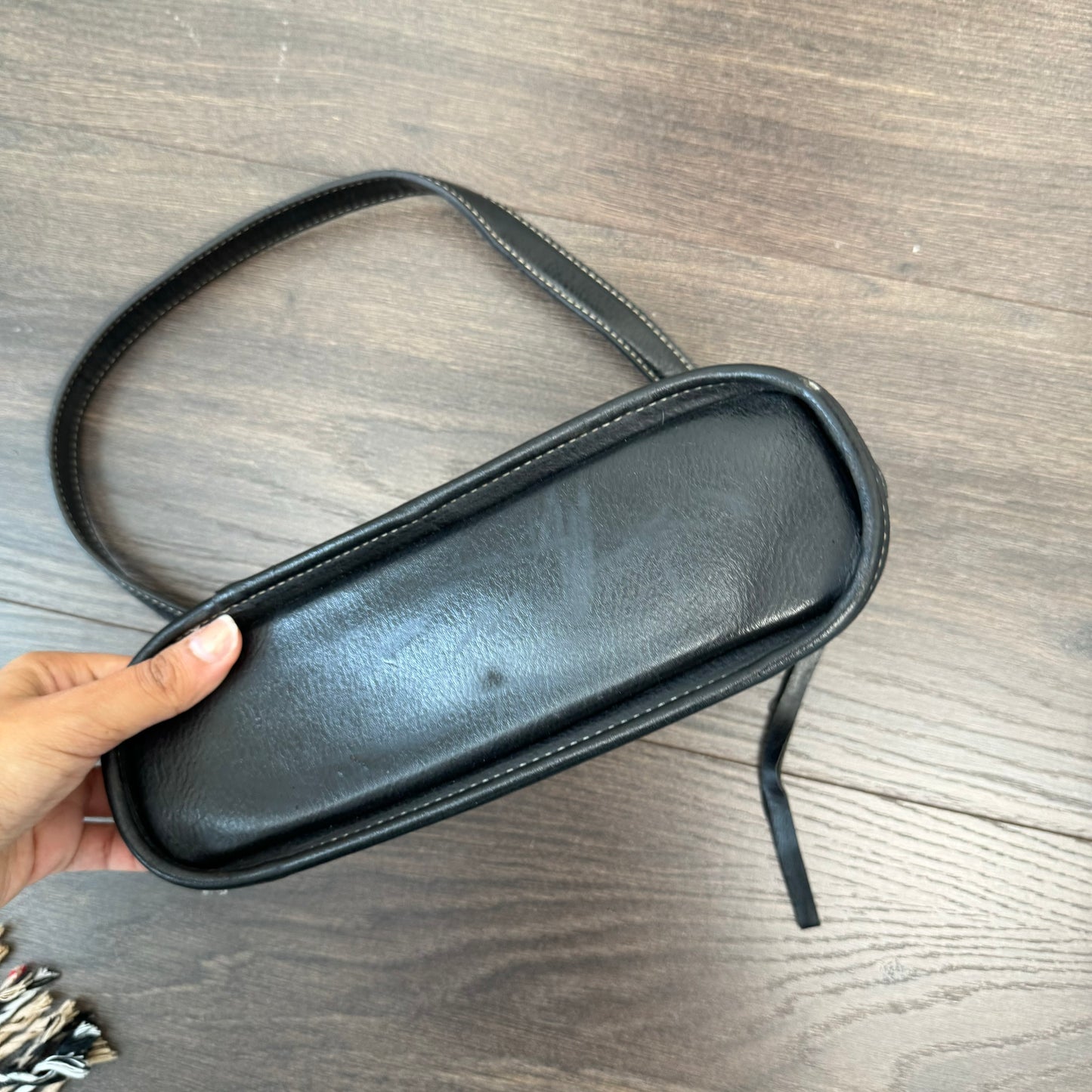 Vintage Black Leather Mini Shoulder Bag