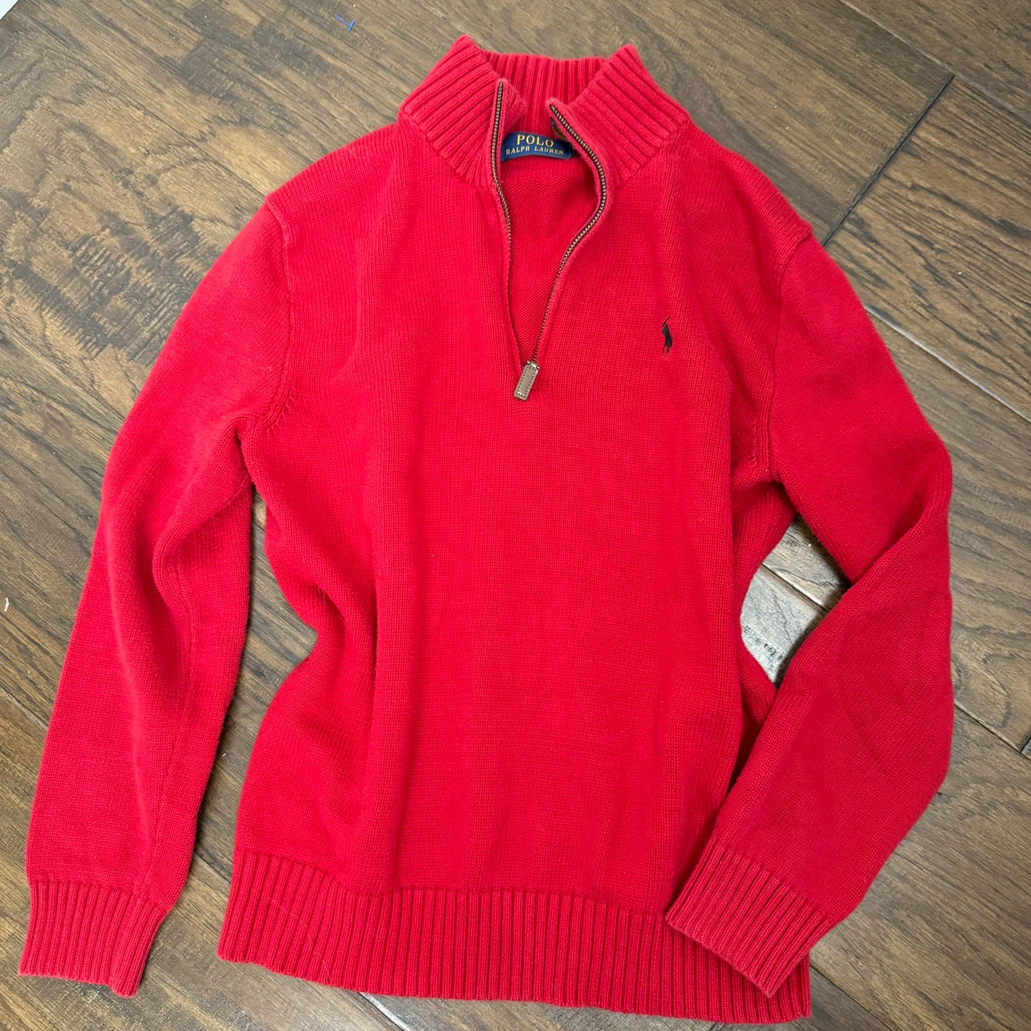 Red Polo Ralph Lauren Quarter Zip Sweater