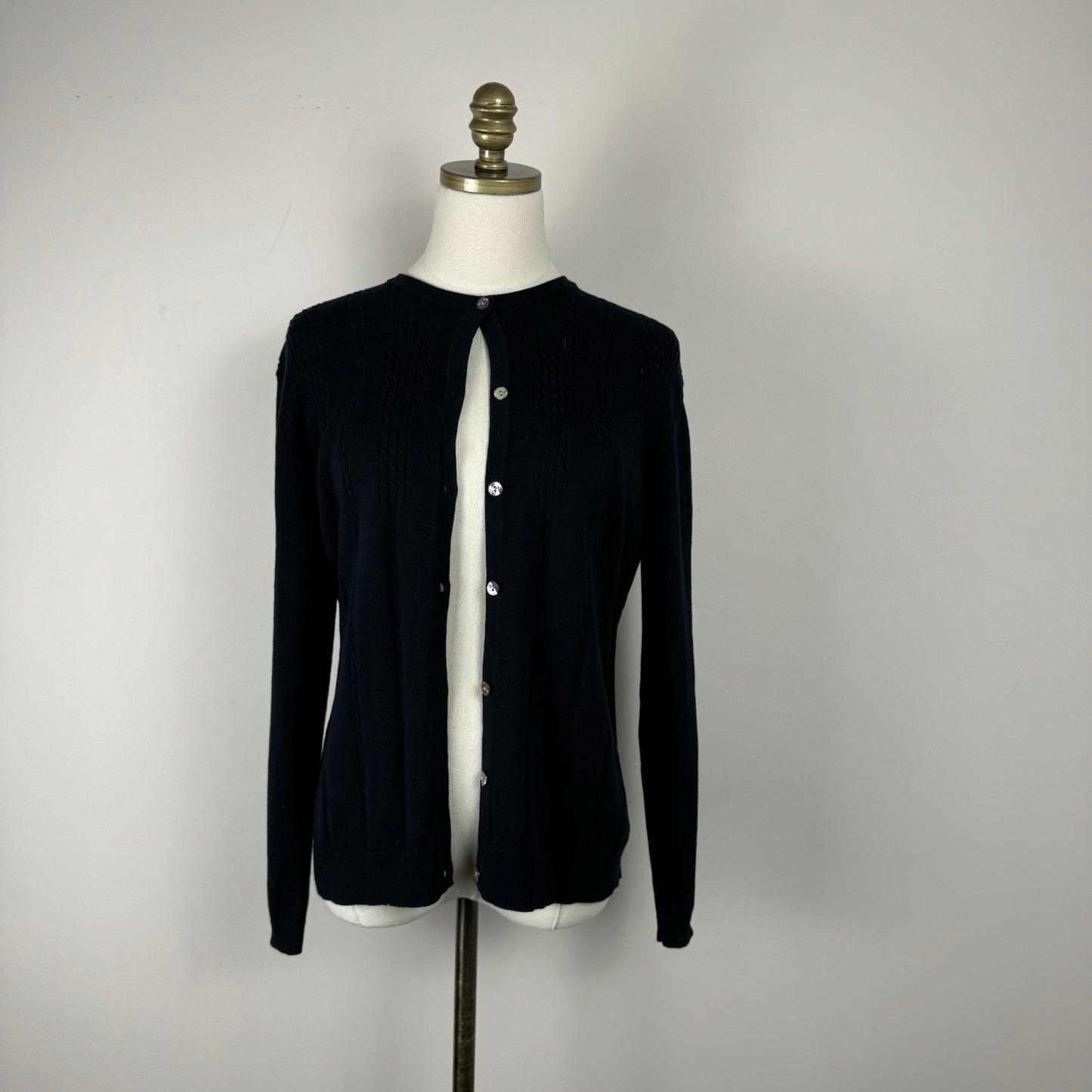 Vintage Black Button Up Knit Cardigan