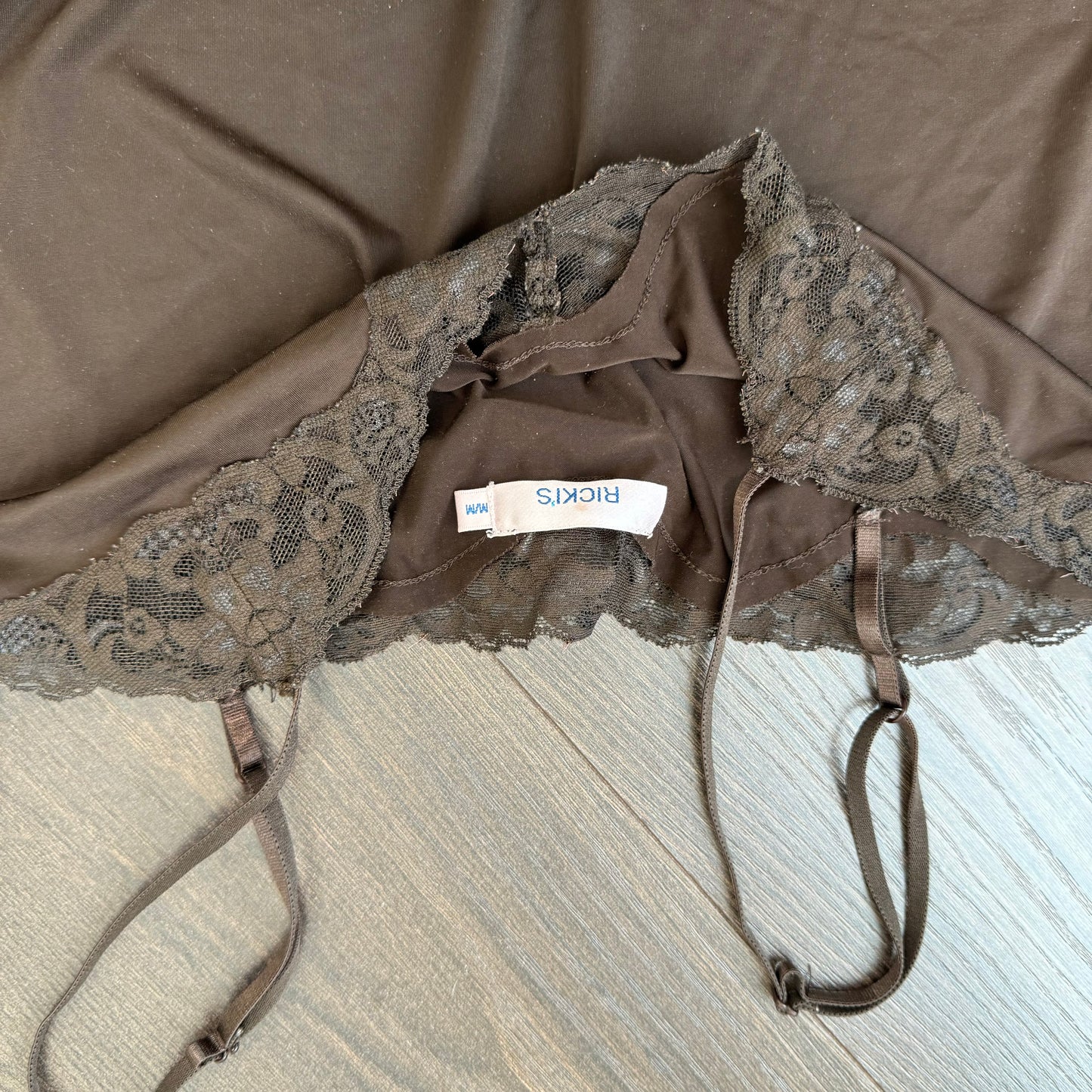 Brown Lace Trim Tank Top