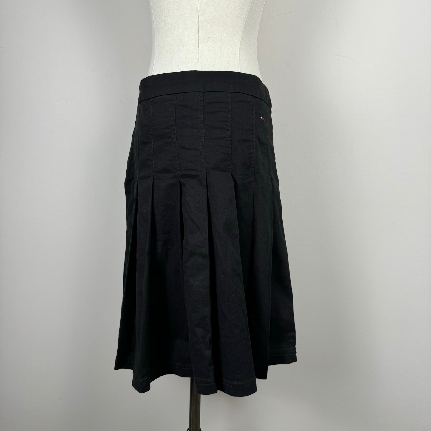 Vintage Tommy Black Pleated Midi Skirt