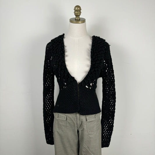 Nine West Open Front Ruffled Cardigan