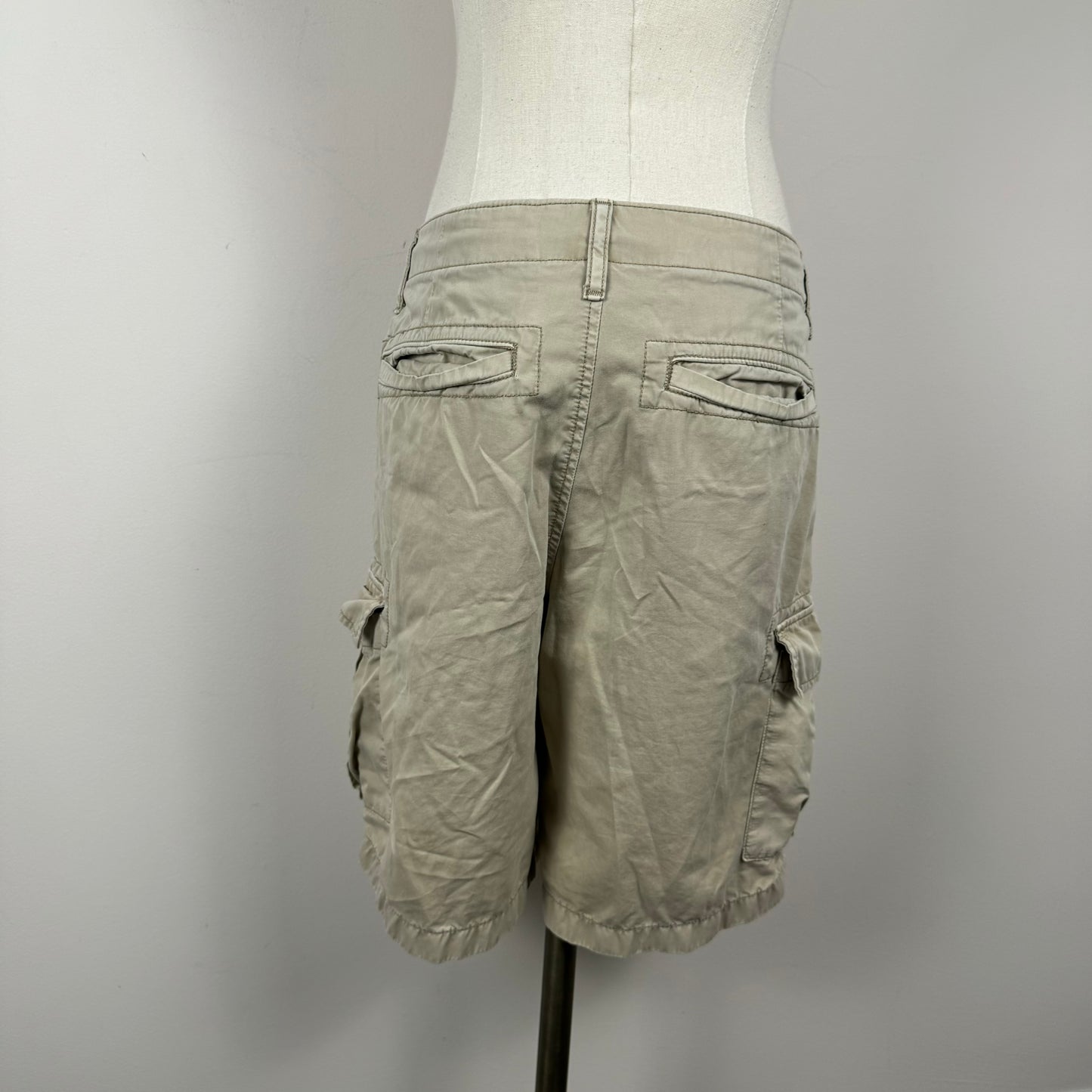 Beige Cargo Bermuda Shorts