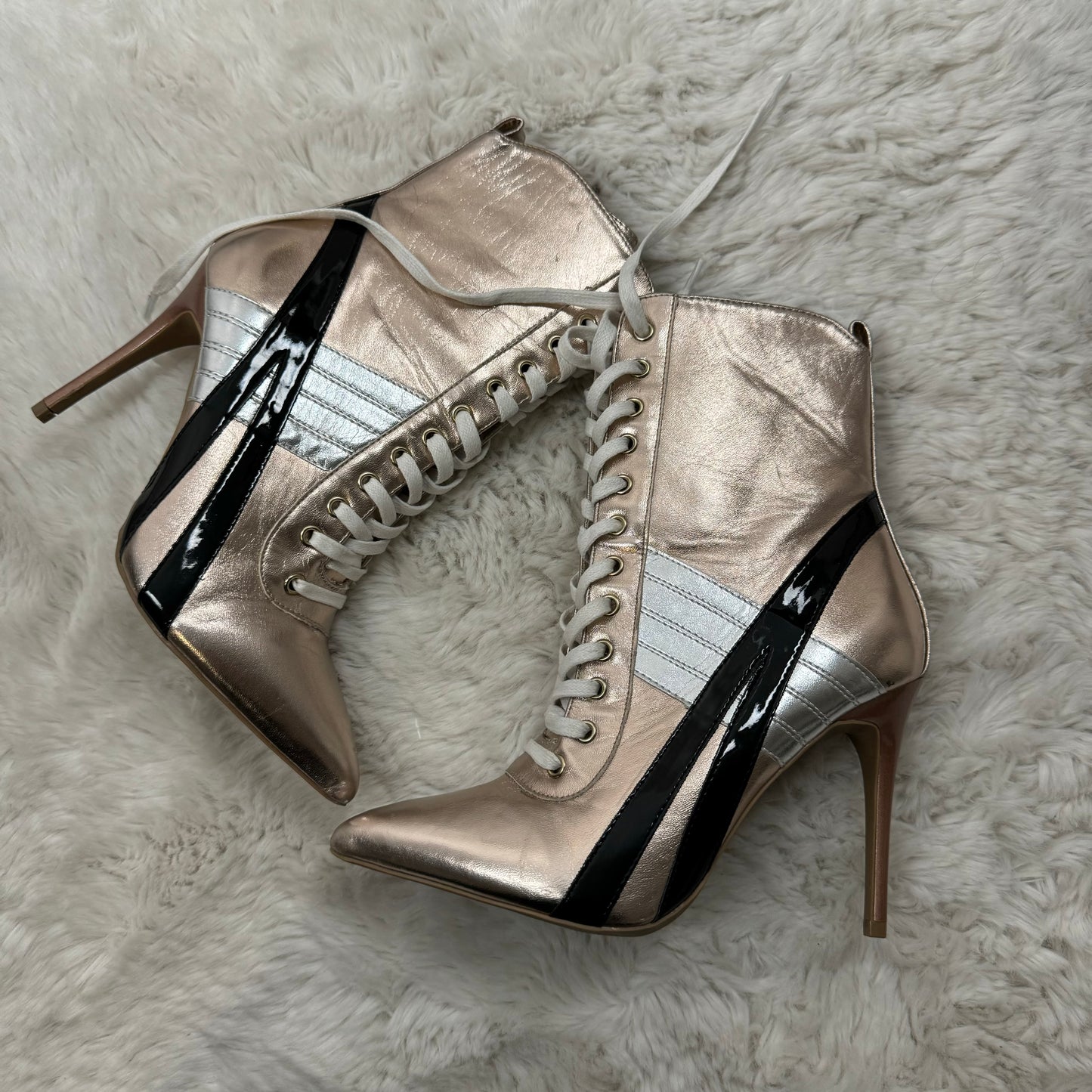 Pink Metallic Sneaker Heels (US 8)