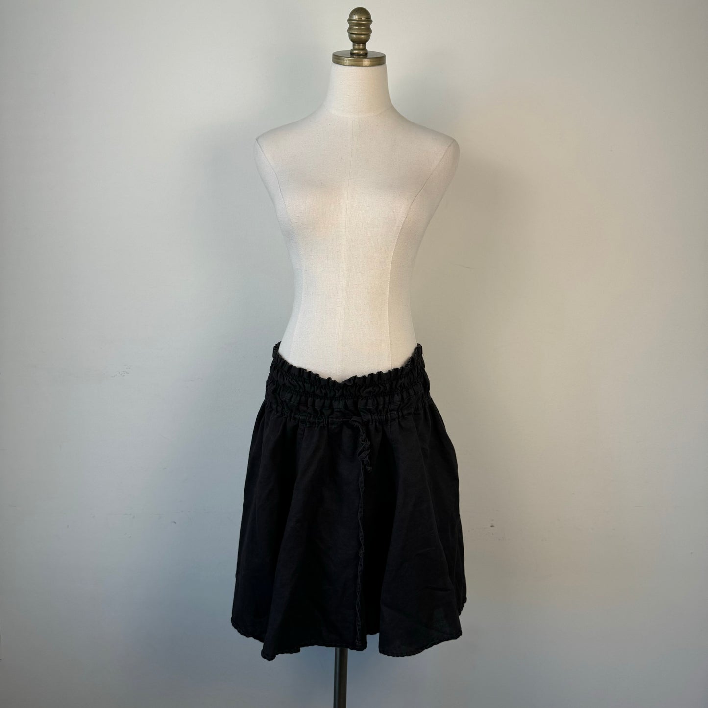 Black Ruffled Midi Skirt