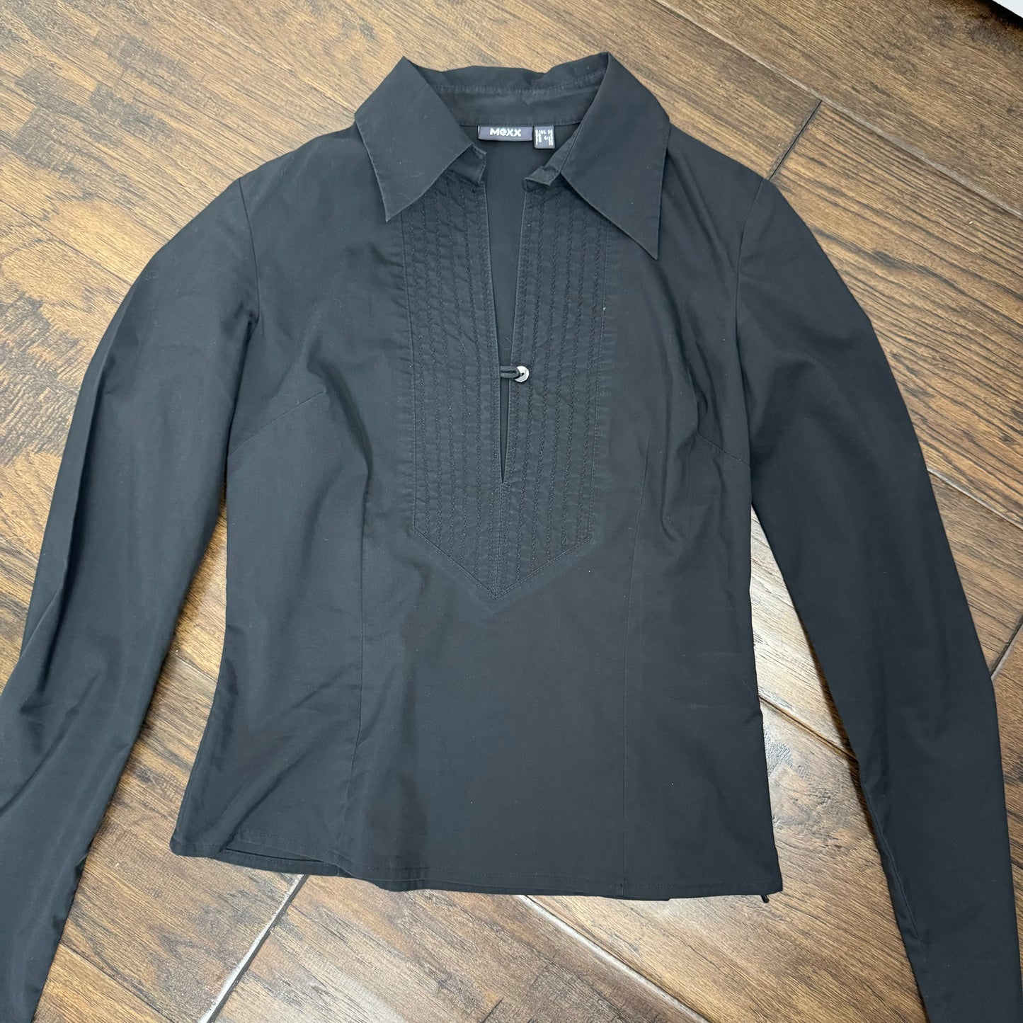 Black Fitted Collared Dress Shirt