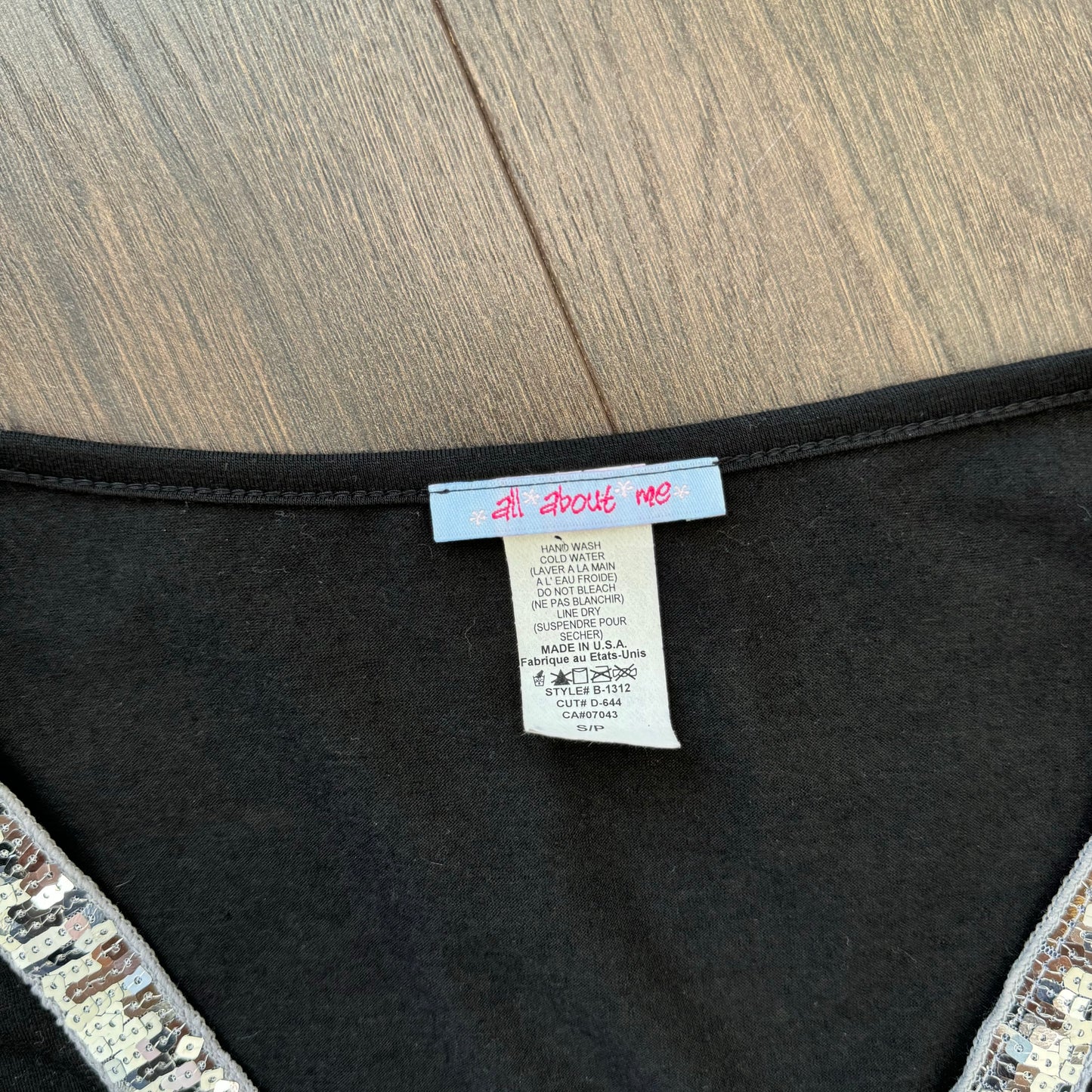 Y2K Babydoll Sequin Trim Top