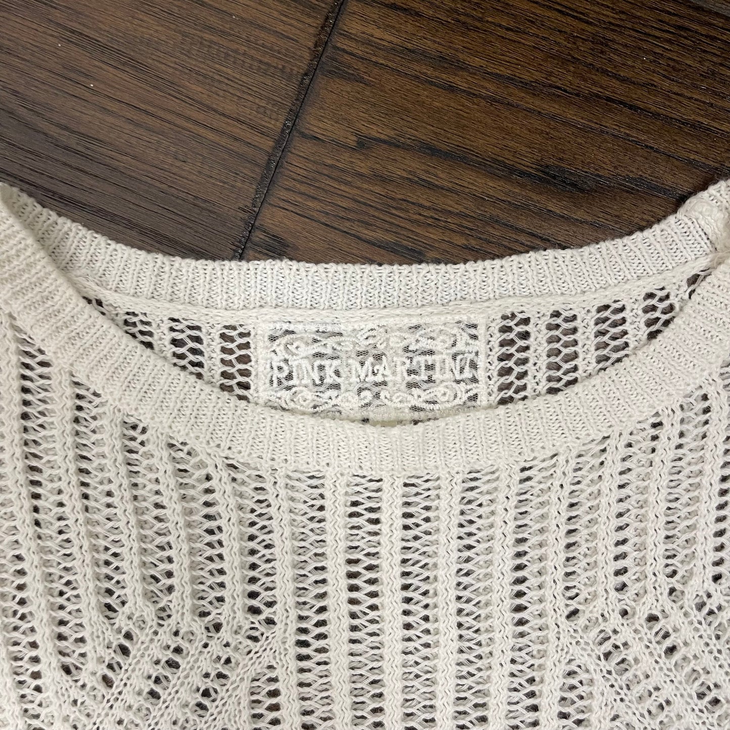 White Open Knit Sweater