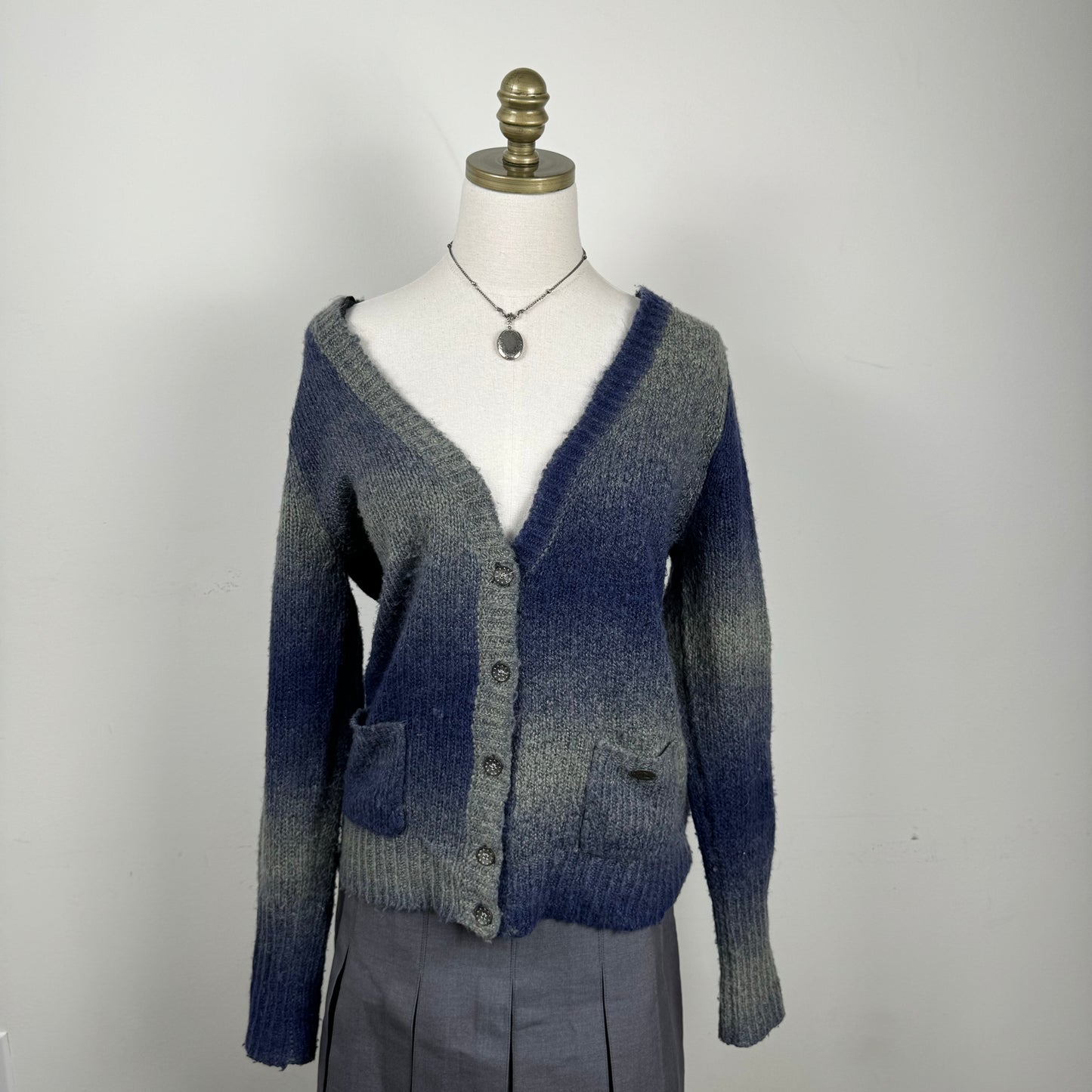Soft Ombre Gradient Knit Button Up Cardigan