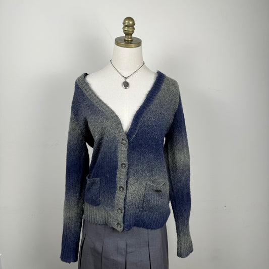 Soft Ombre Gradient Knit Button Up Cardigan