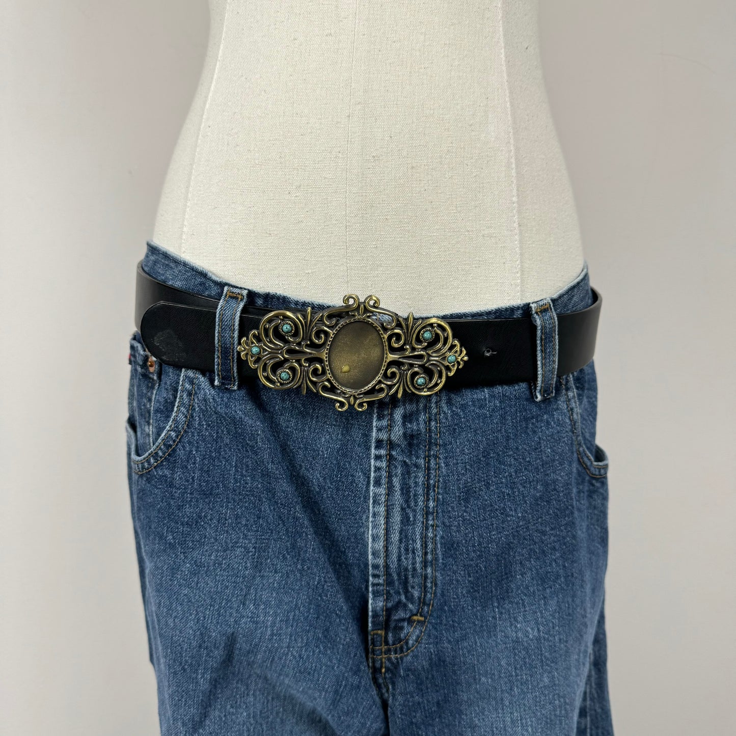 Black Antique Buckle Belt