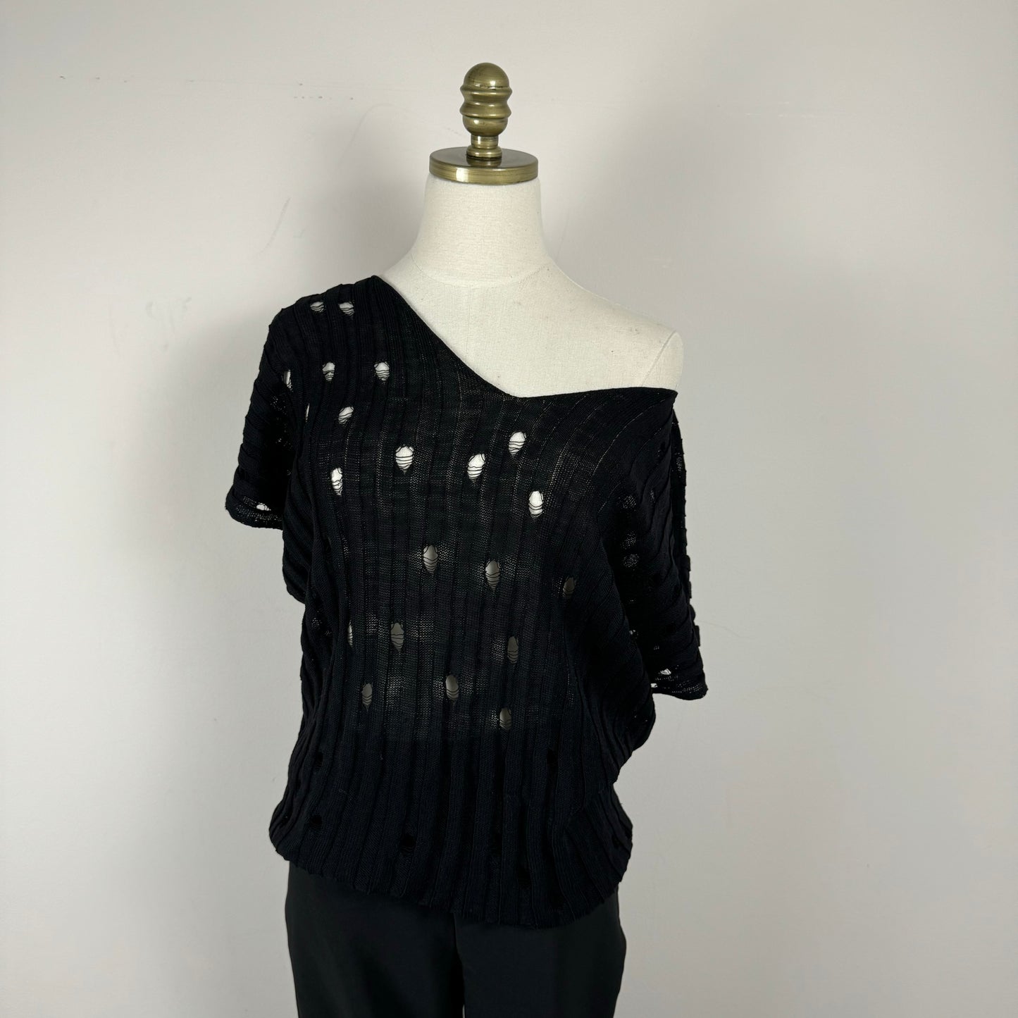 Sarah Pacini Distressed Knit Top