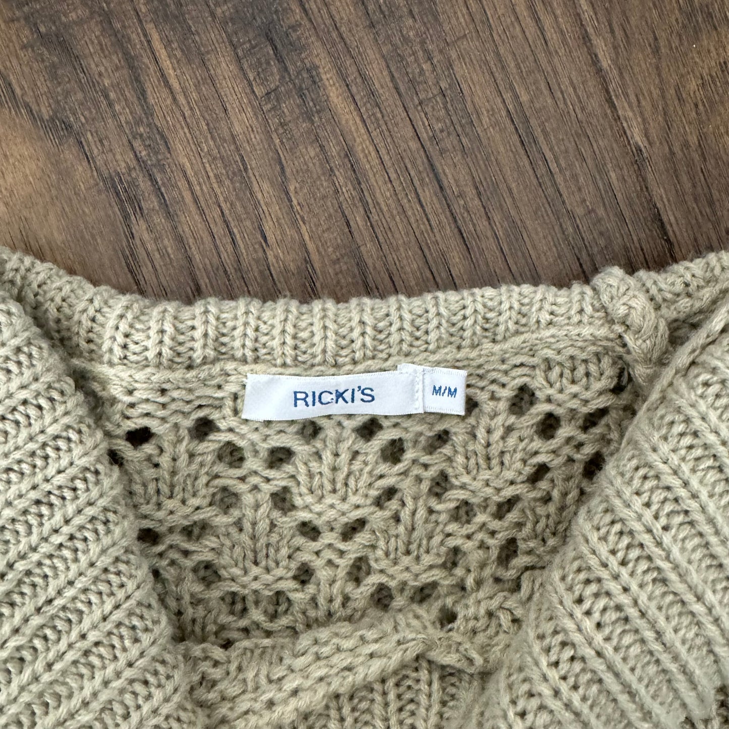 Vintage Beige Open Knit Sweater