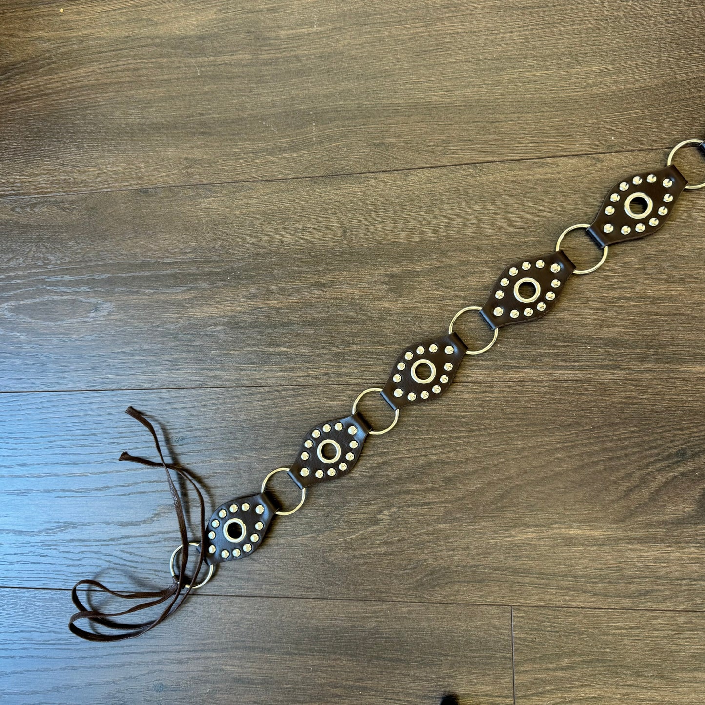 Boho Brown Tassle Studded Belt