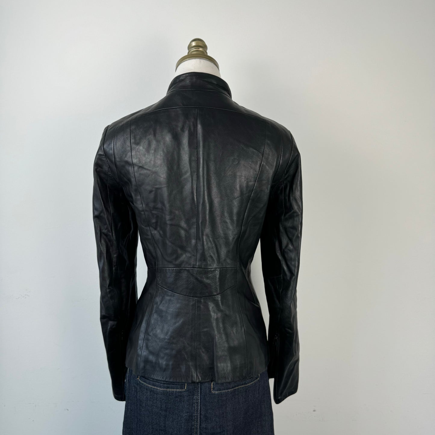 Danier Fitted Black Genuine Leather Jacket