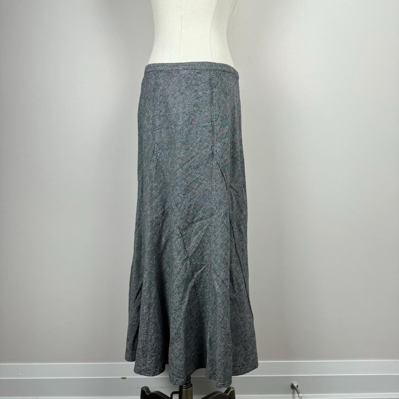 Grey Flared Maxi Skirt