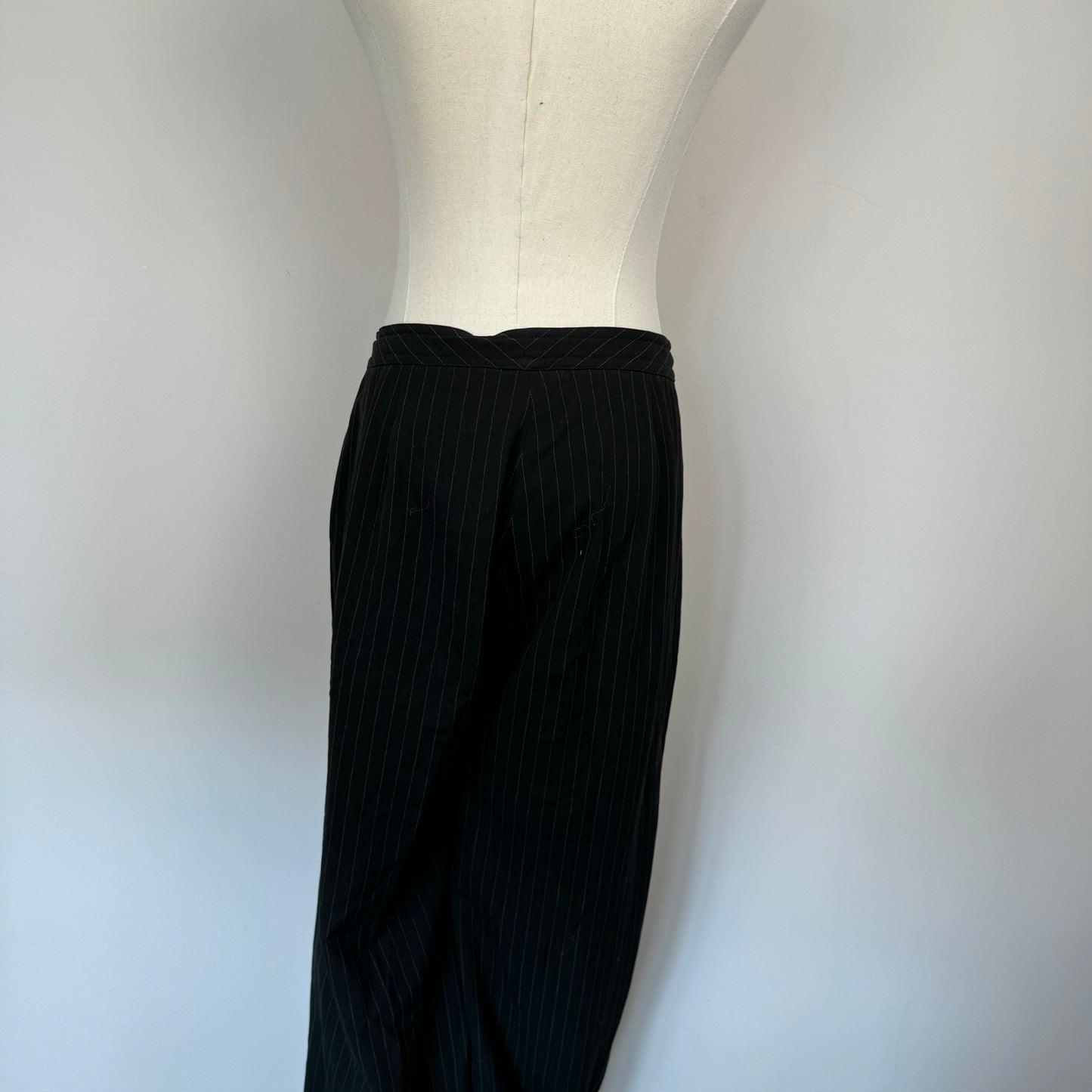 Black Pinstripe Flared Office Trousers