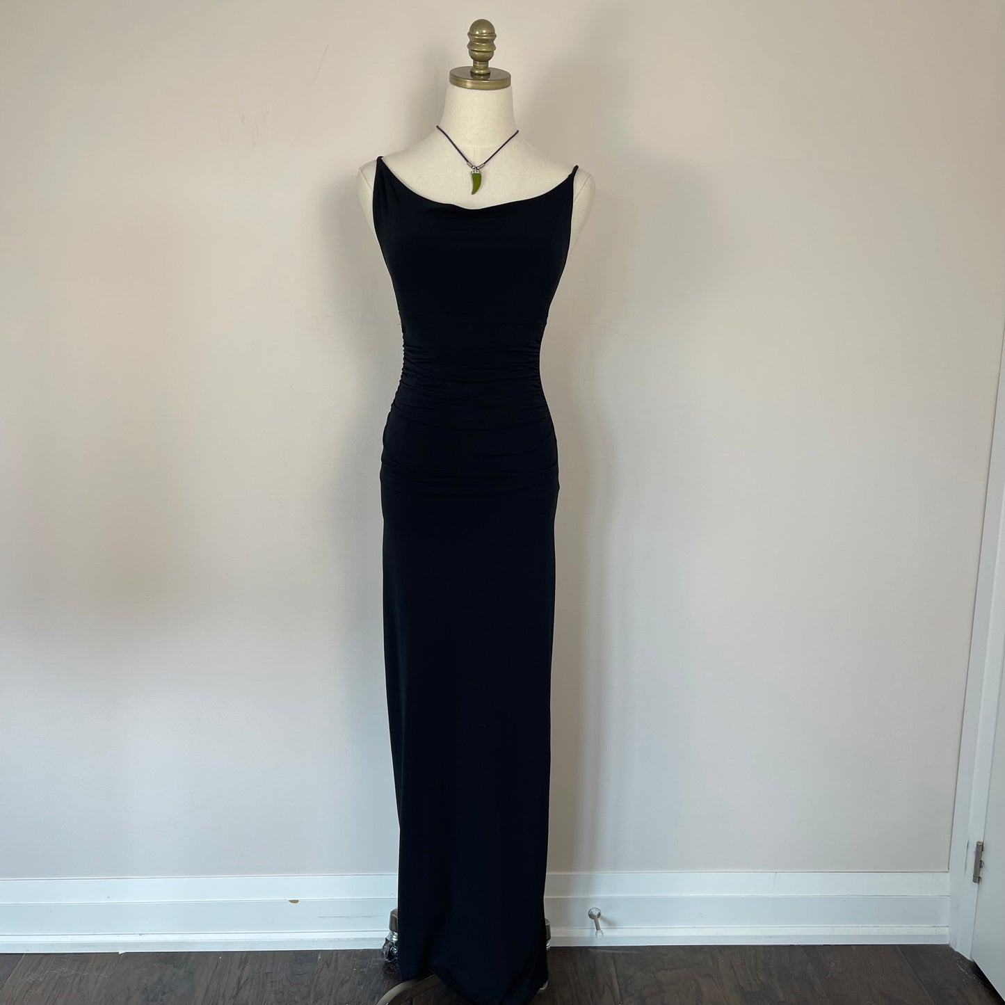 Vintage Black Column Maxi Dress