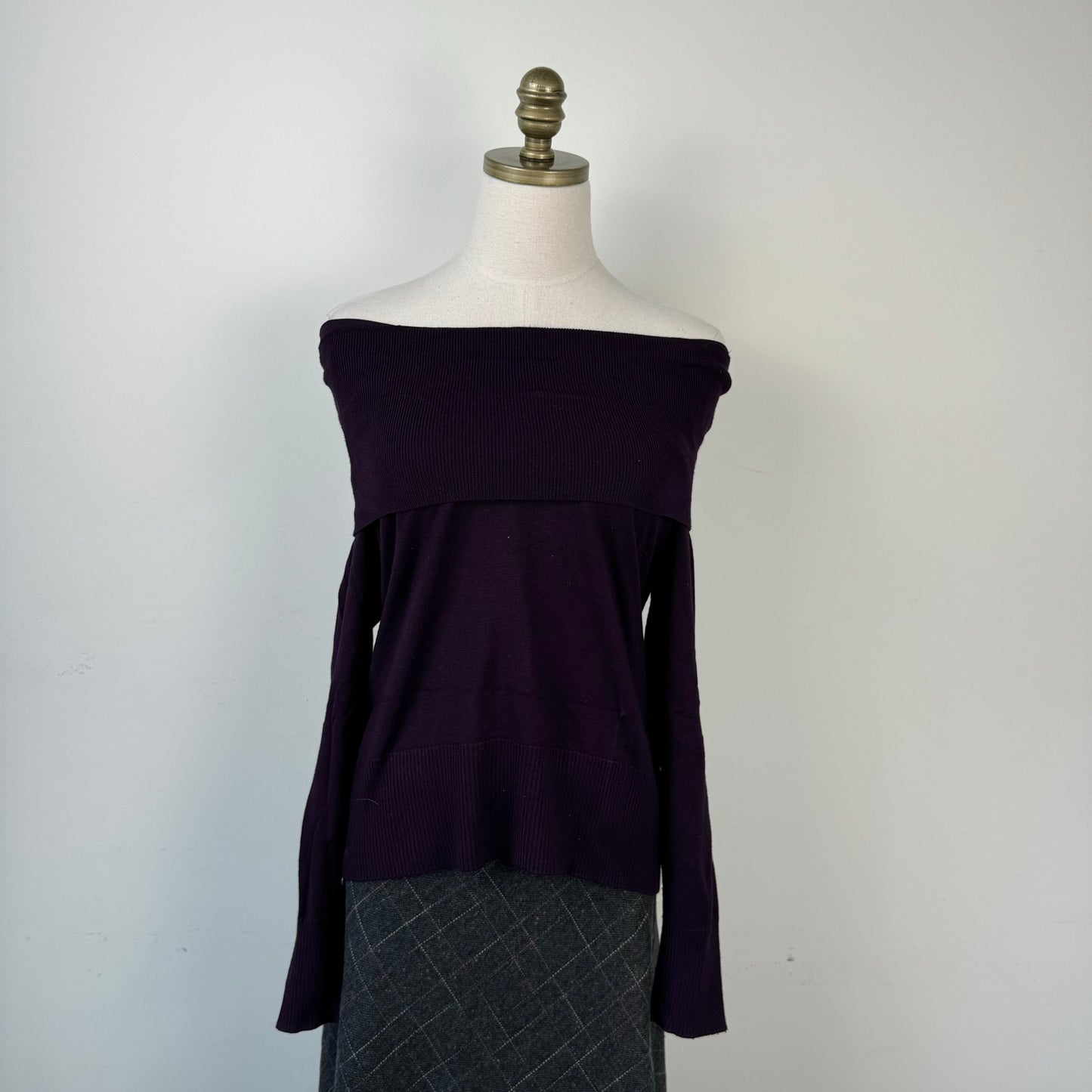 Purple Off The Shoulder Sweater