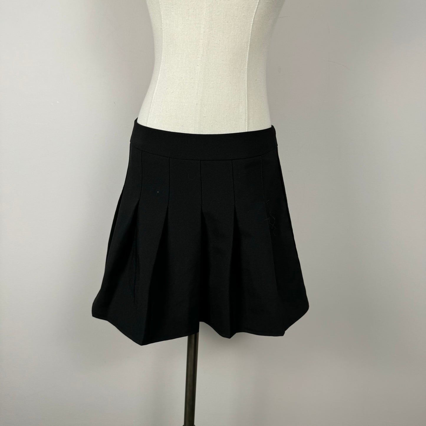 Black Pleated Mini Skirt