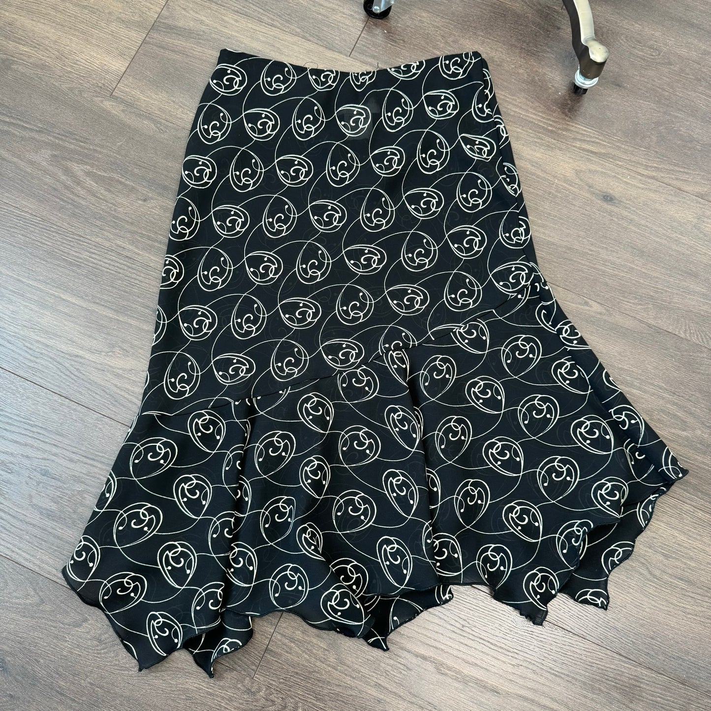 Vintage Semi Sheer Asymmetric Midi Skirt