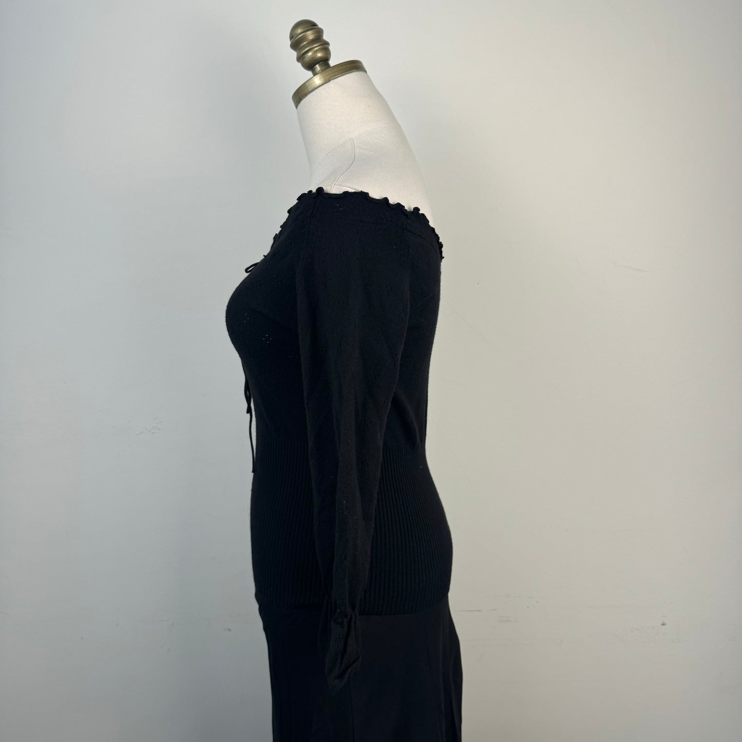 Off Shoulder Bell Sleeve Knit Top